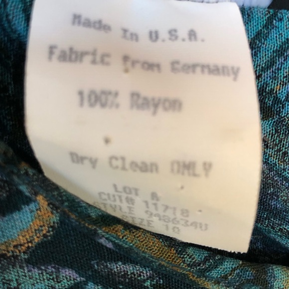 VTG Carole Little Vibrant Print Blouson Drop Waist Dress - Picture 14 of 15